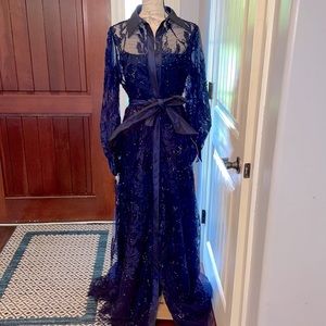 Rickie freeman for Teri Jon navy gown 10